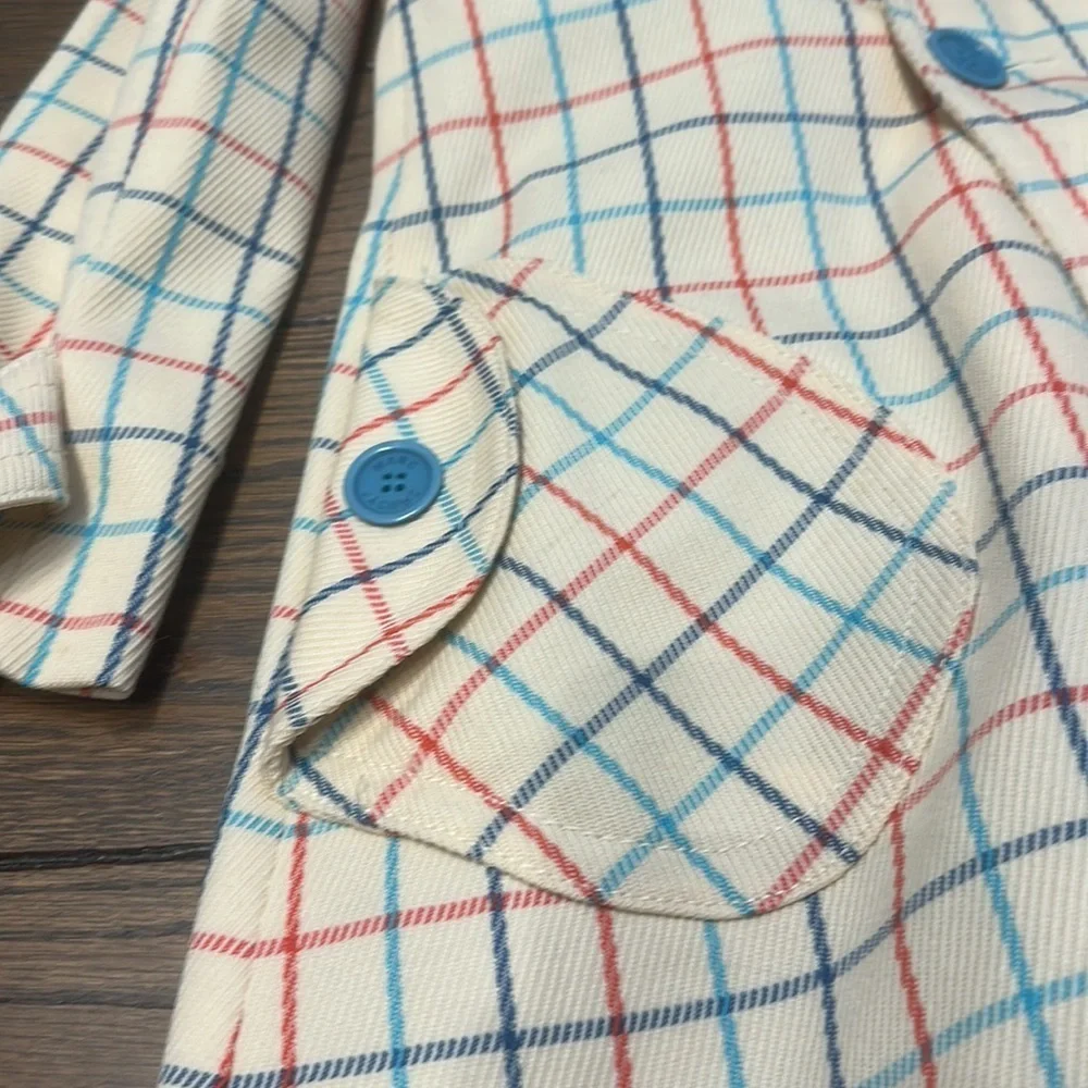 Marc Jacobs Guinevere Windowplane Plaid Wool Trench Coat - Picture 3 of 6